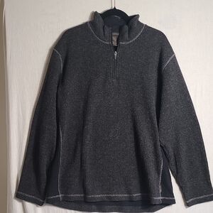 Royal Robbins Charcoal Cotton Wool Blend Quarter Zip Sweater Size XL